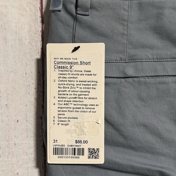 NWT Lululemon Commission Short Classic 9” - Picture 7 of 8
